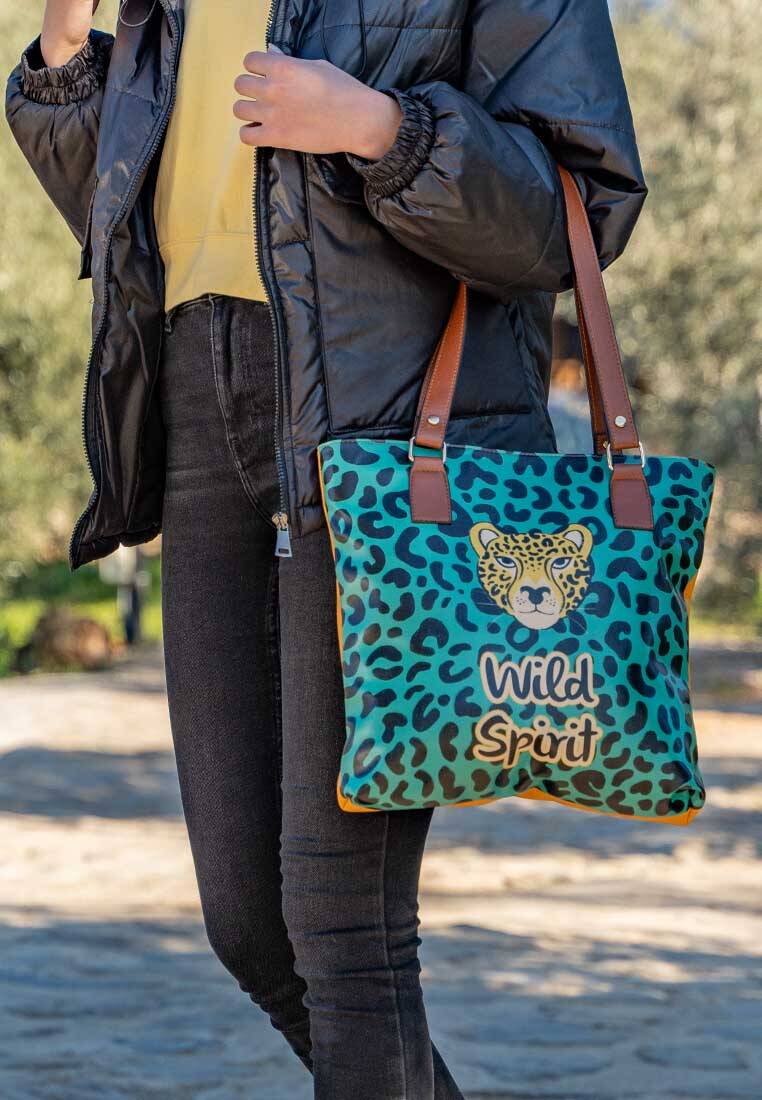 Kadın Vegan Deri Sarı Omuz Çantası - Wild Spirit Tasarım