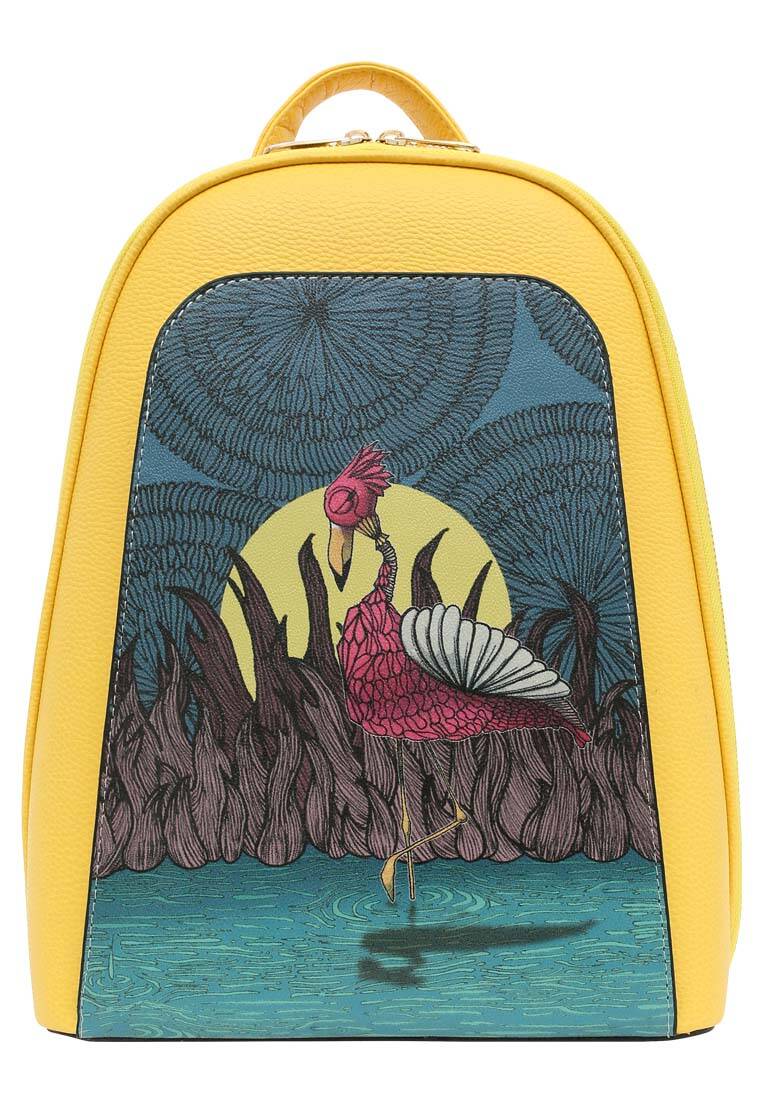 Kadın Vegan Deri Sarı Sırt Çantası - Gracefulness Tasarım