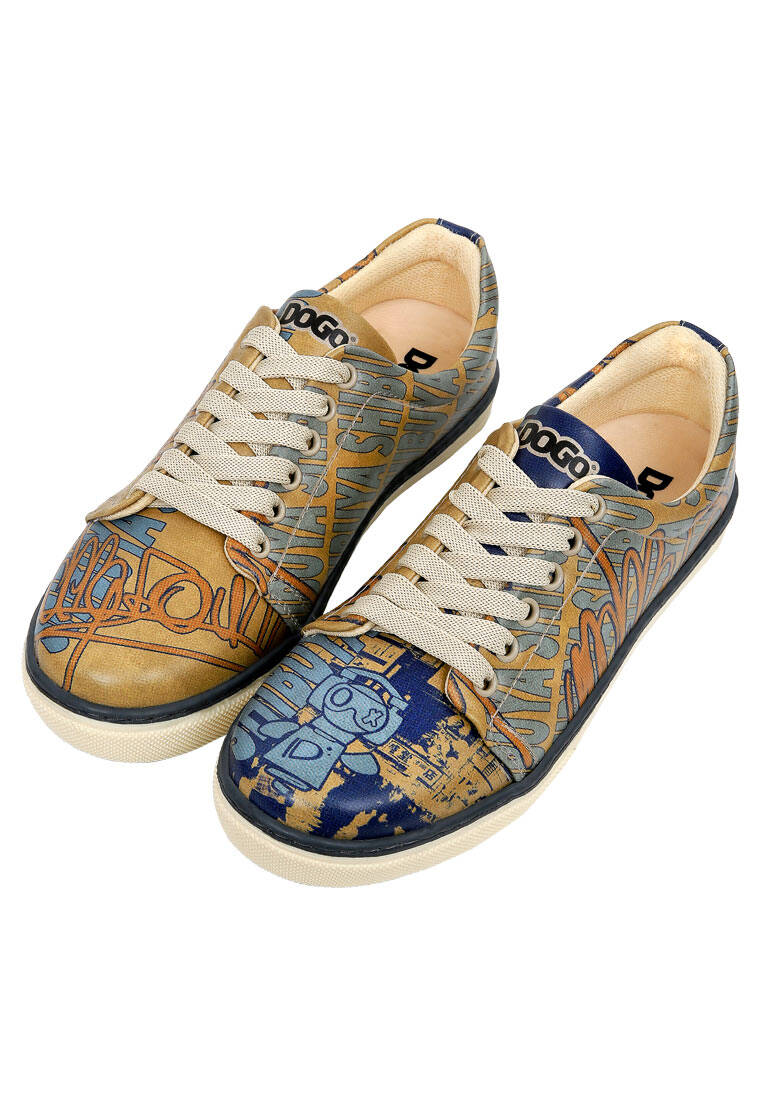 Kadın Vegan Deri Sarı Sneakers - Robo Shibuya Tasarım