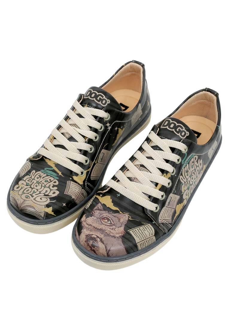Kadın Vegan Deri Siyah Günlük Sneakers - Never Ending Story Tasarım