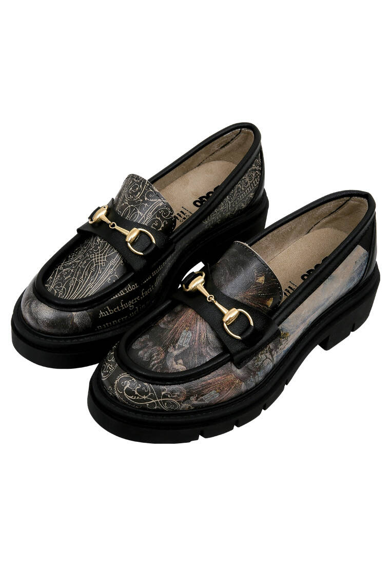 Kadın Vegan Deri Siyah Loafer - The Model Book Of Calligraphy Tasarım