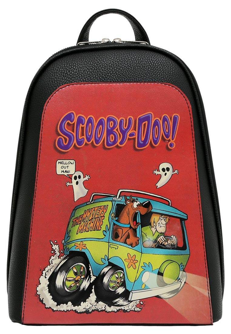 Kadın Vegan Deri Siyah Sırt Çantası - Warner Bros Scooby Doo Ghost Chase Tasarım