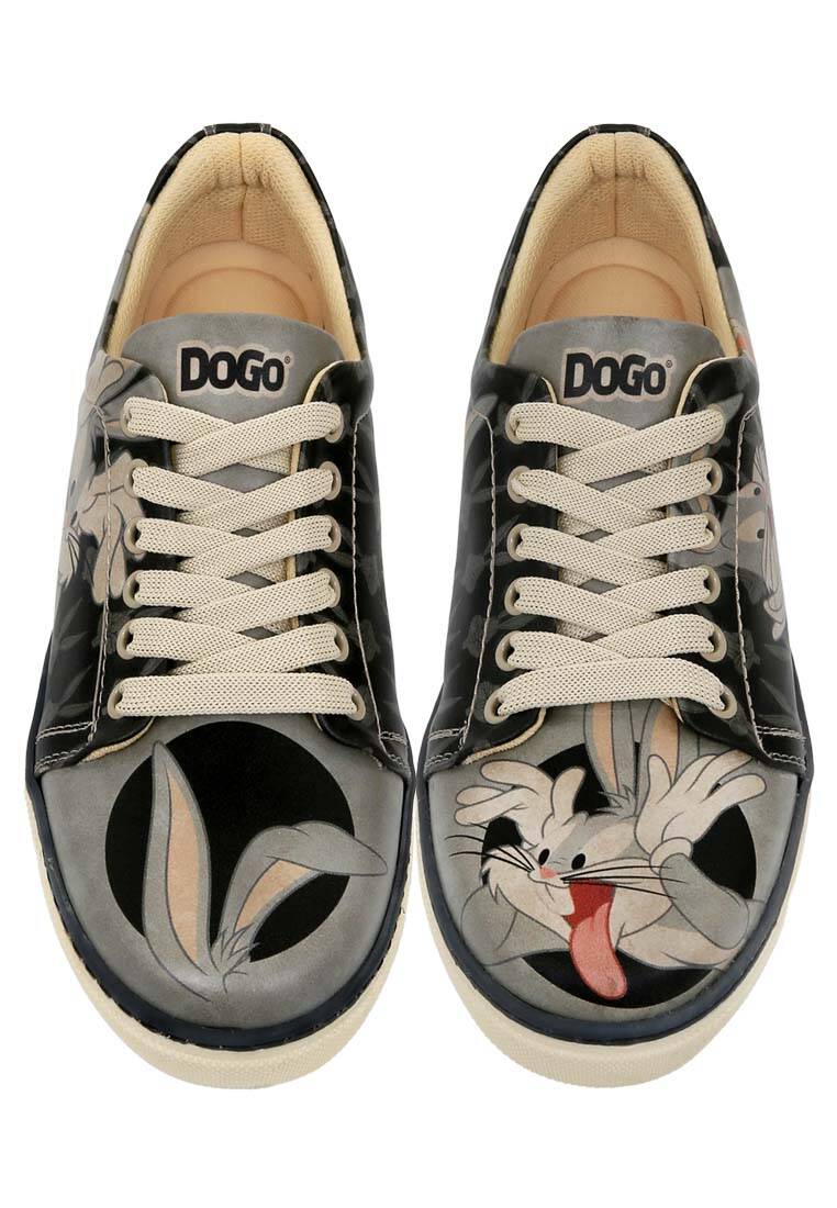 Kadın Vegan Deri Siyah Sneakers - Warner Bros Bugs Bunny Playful Bugs Tasarım