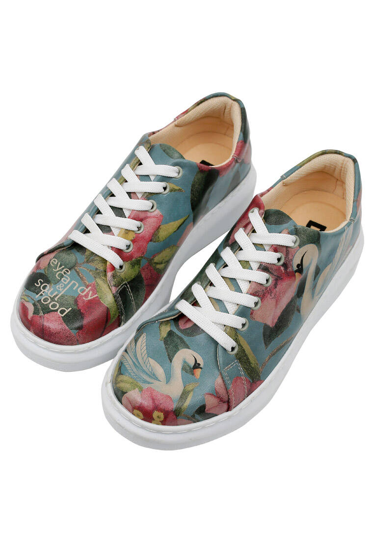 Kadın Vegan Deri Turkuaz Sneakers - Eye Candy & Soul Food Tasarım