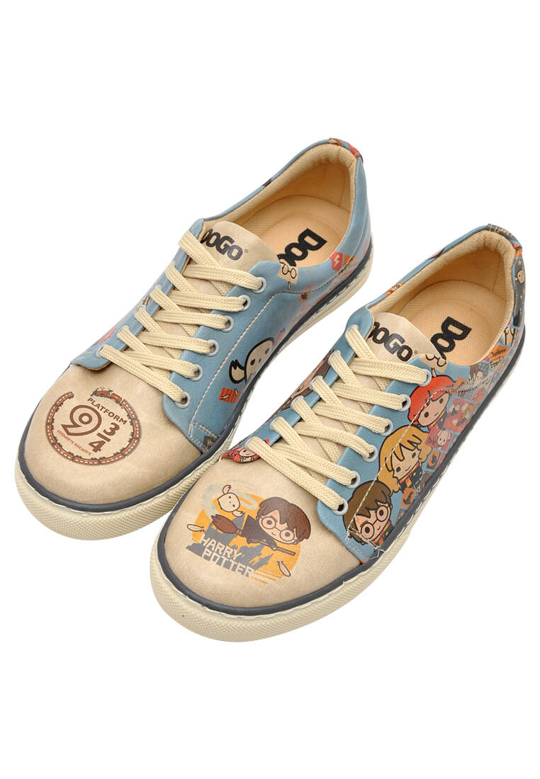Kadın Vegan Deri Turkuaz Sneakers - Warner Bros Imaginary School Harry Potter Tasarım