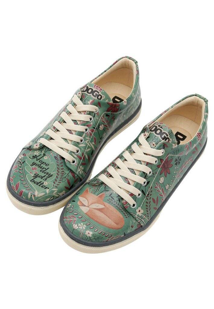Kadın Vegan Deri Yeşil Sneakers - Spirit Animal Tasarım
