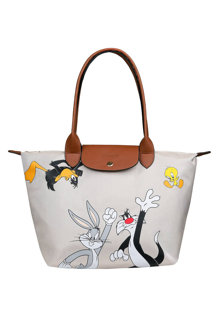 Kadın Vegan Krem Large El Çantası - Warner Bros Looney Tunes Joy Tasarım