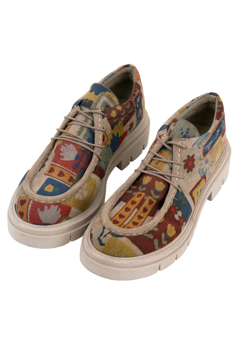 Kadın Vegan Krem Loafer - Anatolian Patterns Tasarım