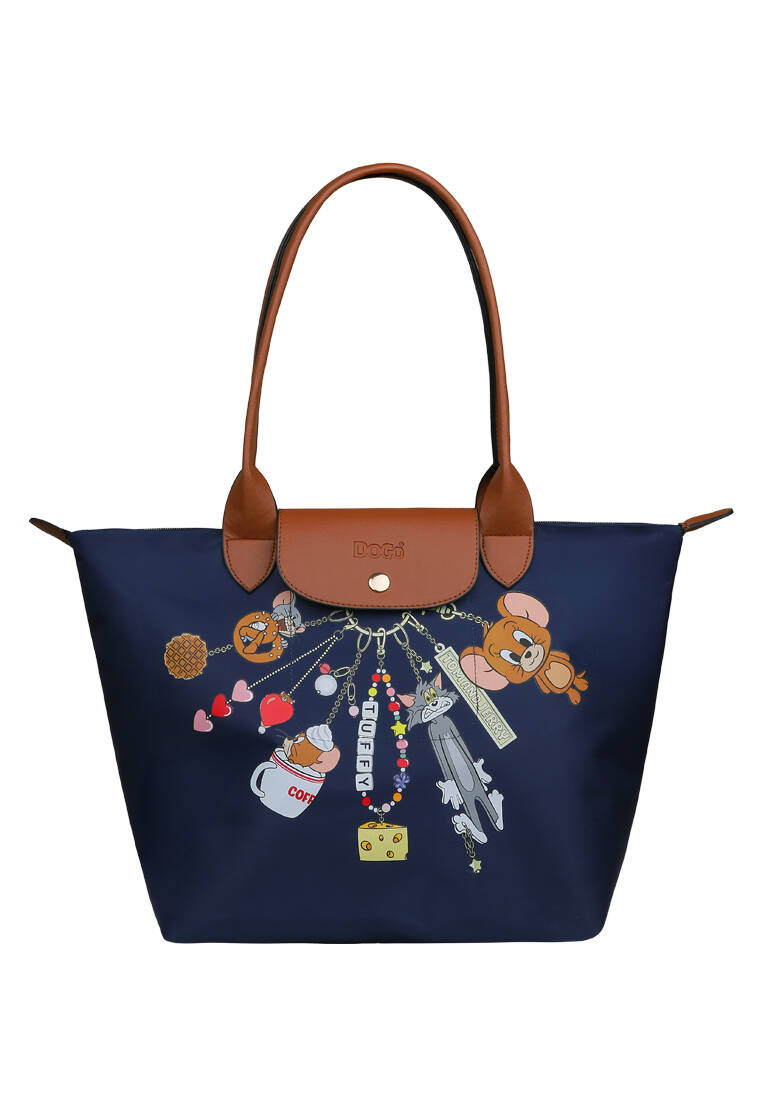 Kadın Vegan Lacivert Large El Çantası - Warner Bros Looney Tunes Tom&Jerry Charms Navy Tasarım