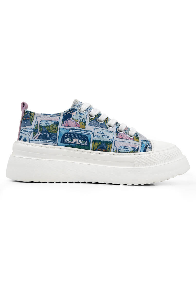 Kadın Vegan Mavi Kalın Taban Sneakers - Already Lost Tasarım