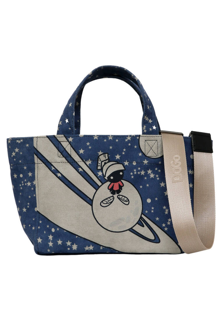 Kadın Vegan Mavi Medium Tote Bag - Warner Bros Marvin The Martian Tasarım