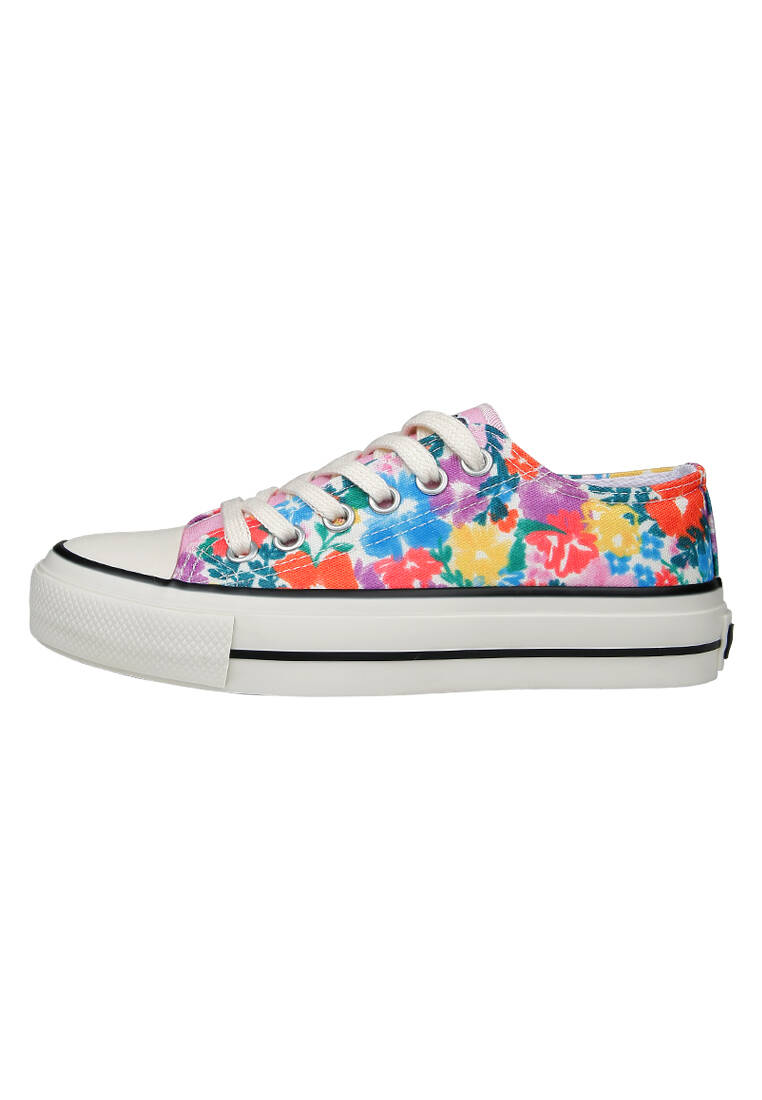 Kadın Vegan Pembe Sneakers - Floral Tasarım