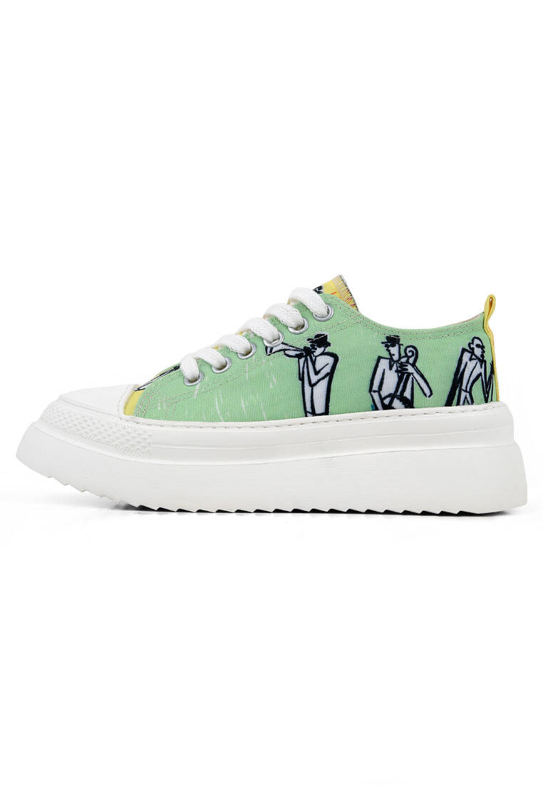 Kadın Vegan Yeşil Kalın Taban Sneakers - The Band Tasarım