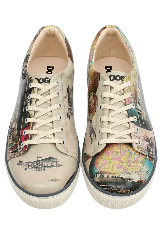 Men Vegan Leather Beige Sneakers Choose a Place Design