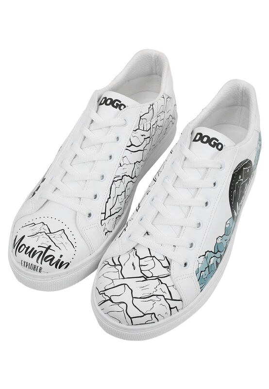 Men Vegan Leather White Sneakers Mountain Explorer Design DOGO Store