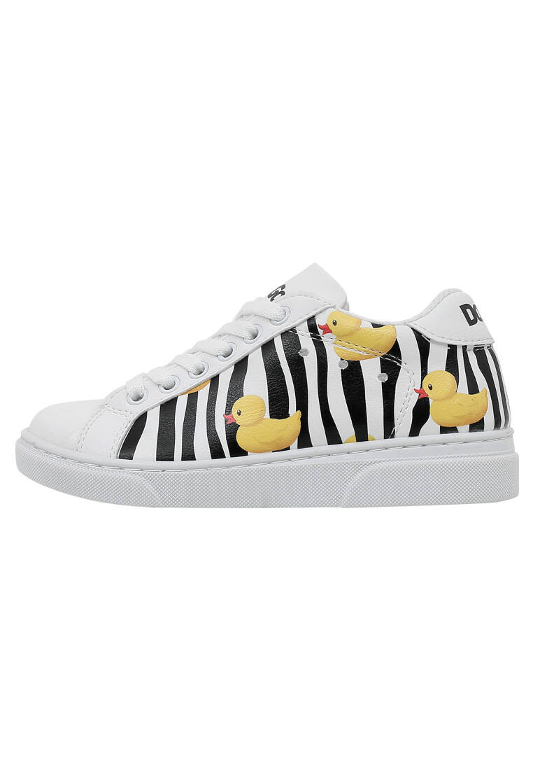 Unisex Çocuk Vegan Deri Beyaz Sneakers - Ducky Tasarım