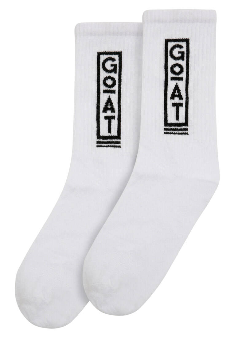 Unisex Vegan Beyaz Çorap - Goat Tasarım