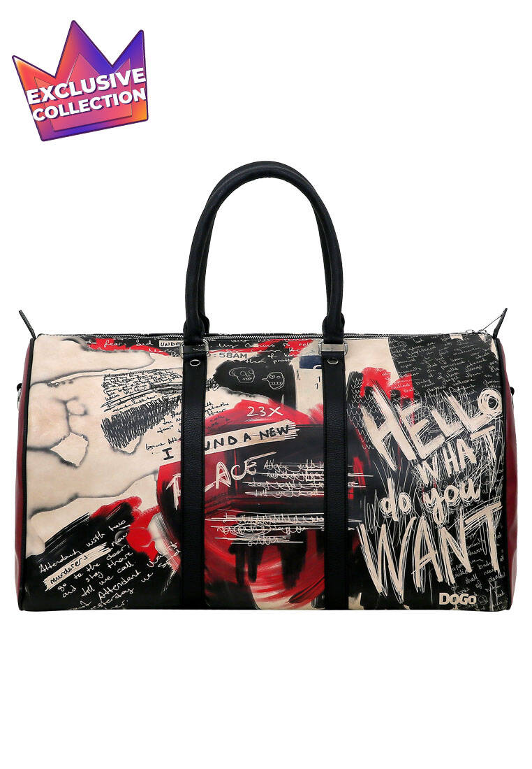 Unisex Vegan Deri Siyah Seyahat Çantası - What Do You Want Art Tasarım
