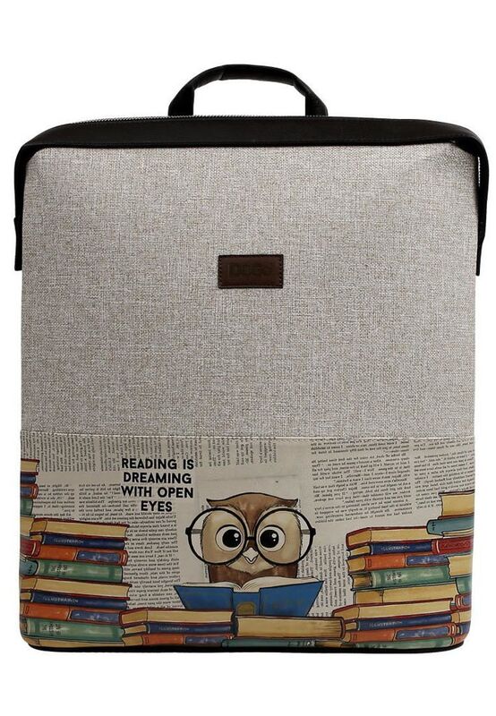 Unisex Vegan Gray Backpack The Wise Owl Design DOGO Store
