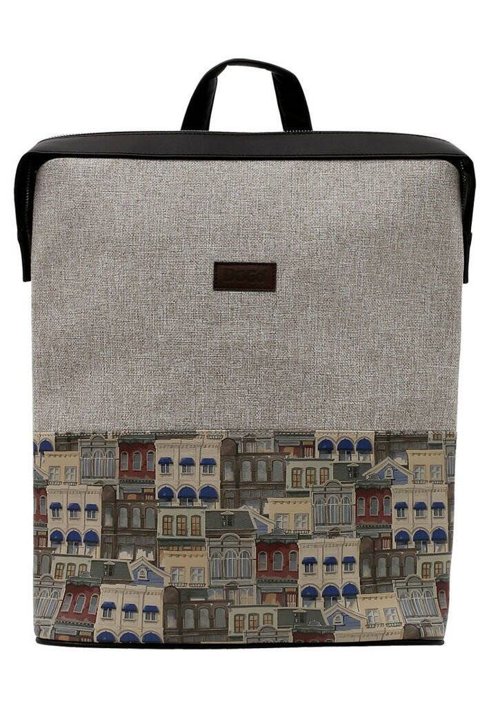 Unisex Vegan Gri Sırt Çantası - Frame Of Mind Tasarım