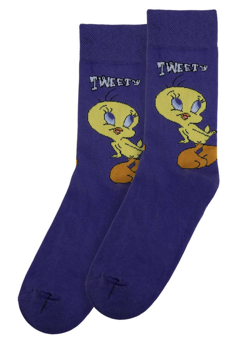 Unisex Vegan Mavi Çorap - Warner Bros Tweety Classic Tasarım