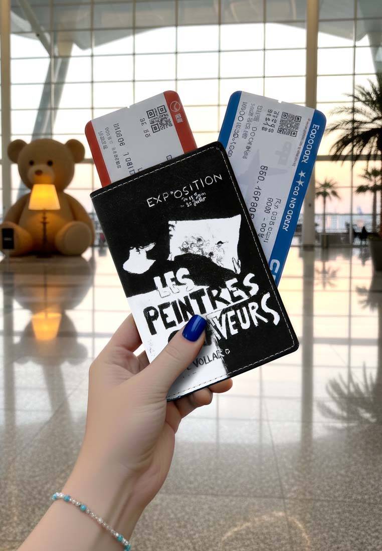 Unisex Vegan Siyah Pasaportluk - Les Peintres Tasarım 