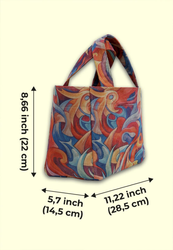 Women Vegan Leather Red Medium Tote Bag - Spirals of Colour