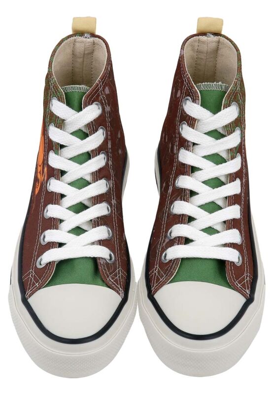 Women Vegan Brown High Sneakers Camping Scooby Doo Design