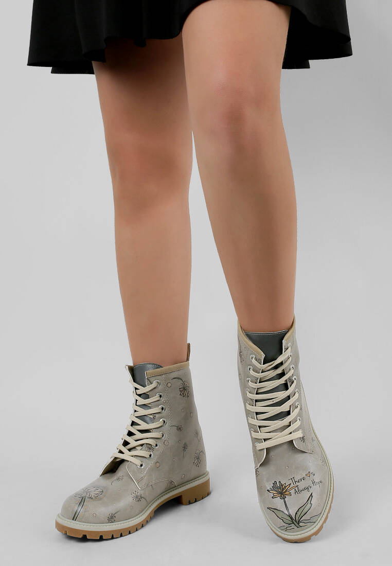 Women Vegan Leather Beige Long Boots - There Is Always Hope