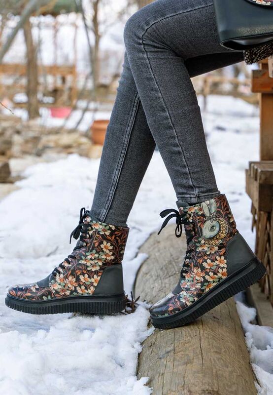 Dogo Long Boots For Women Vegan Leather And Unique Design Womens Winter Boots, Comfortable And Stylish Womens Boots, Night Lovers Design, Size 9