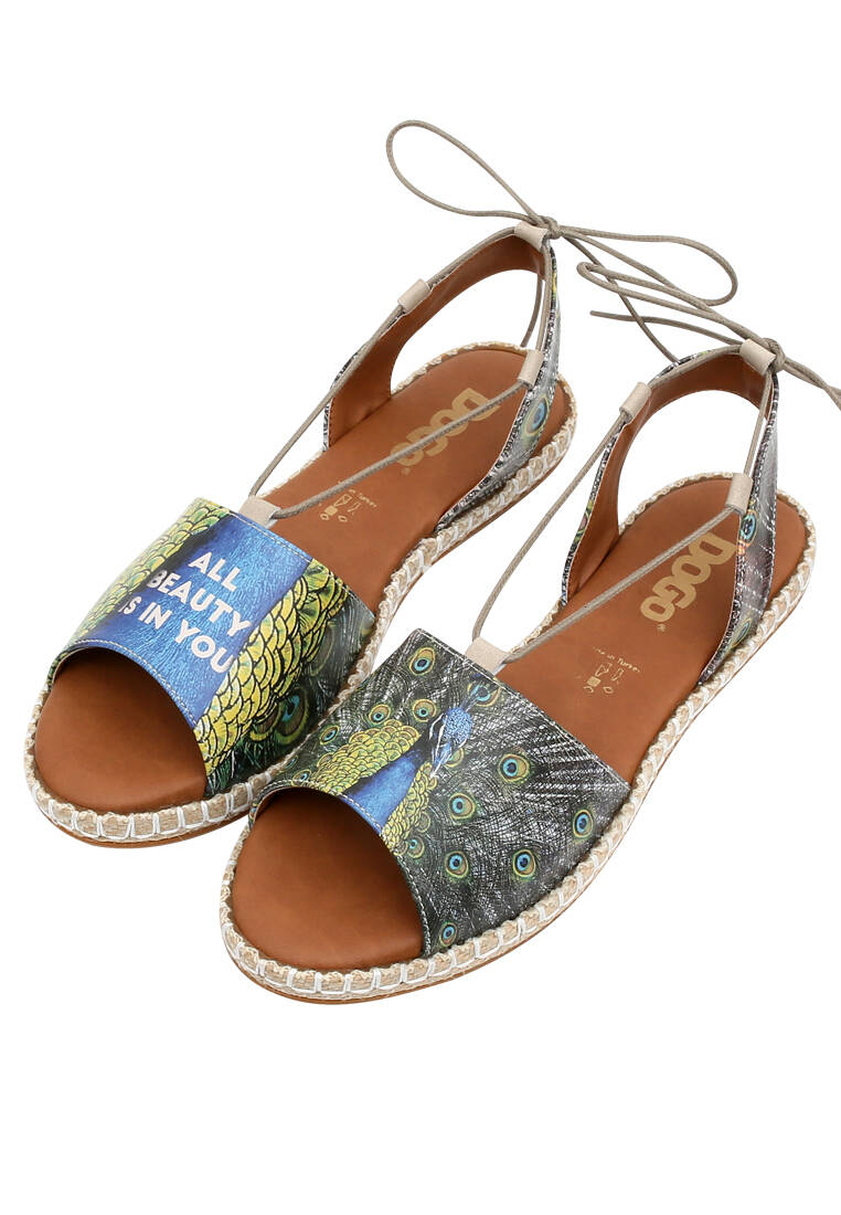 Women Vegan Leather Blue Lace Up Sandals - All Beauty is in