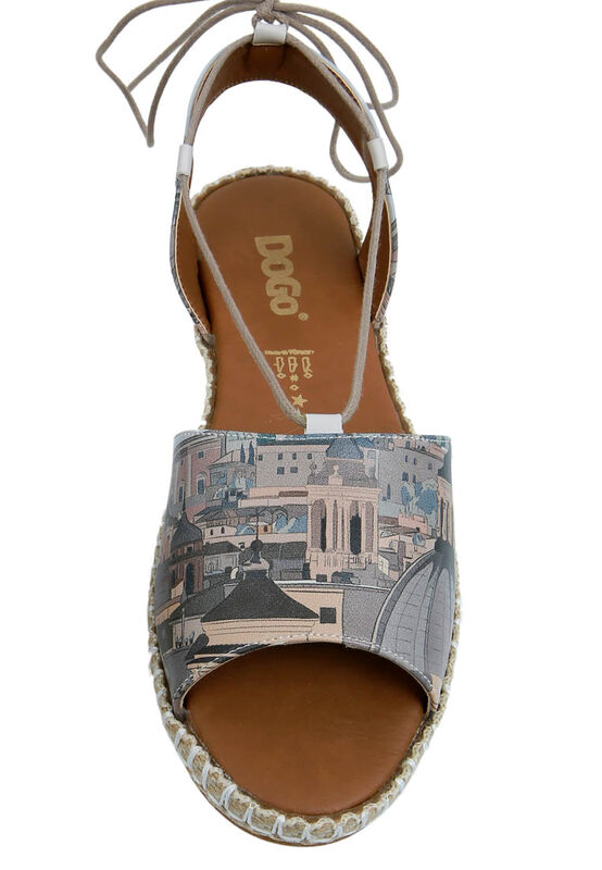 Women Vegan Leather Blue Lace Up Sandals - That's Amore from