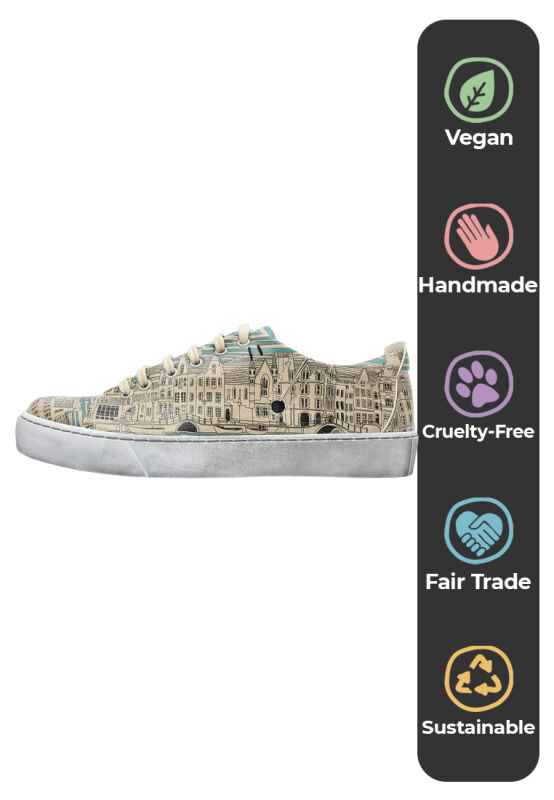 Women Vegan Leather Blue Sneakers Amsterdam Design