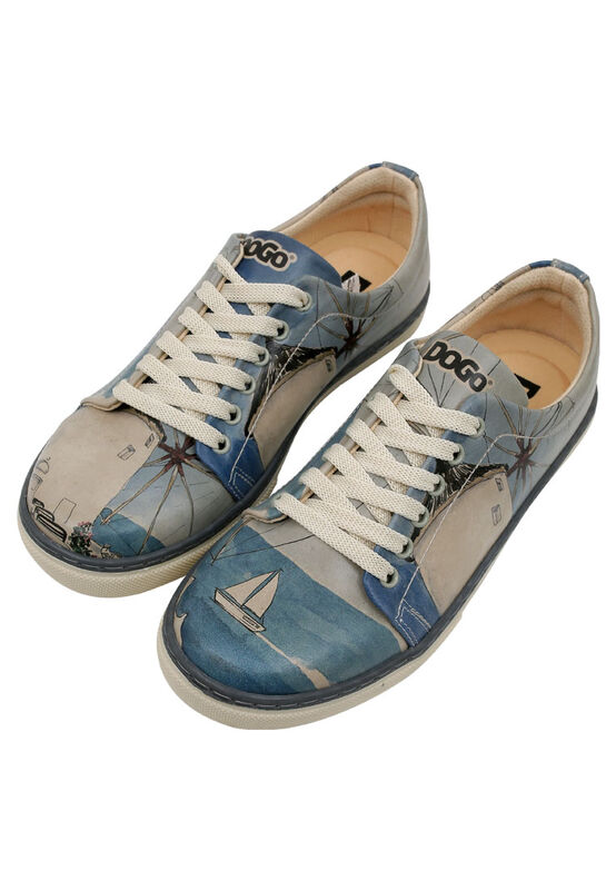 Women Vegan Leather Blue Sneakers Meet me Halfway Design
