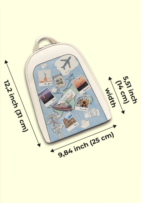 DOGO License Plate Backpack NEW Vegan Sustainable US Colombia Panama Roma dogo-women-vegan-leather-cream  main image 3