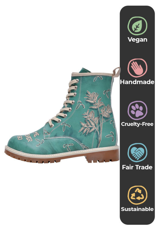 Dogo Winterschuhe Damen My Shoes Women Vegan Leather Green Long - Main Image