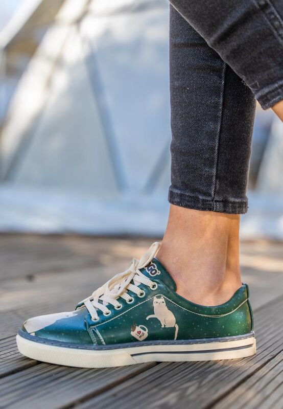DOGO Personalized Sunflower Sneakers - Vegan, Handmade Fashion Shoes Size 10 - View #10