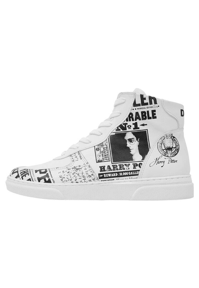 Women Vegan Leather White High Top Sneakers - Warner Bros Women Vegan Leather White High Top Sneakers - Warner Bros