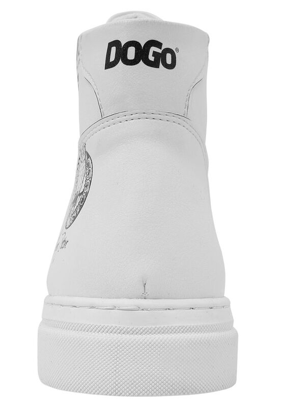 Women Vegan Leather White High Top Sneakers - Warner Bros
