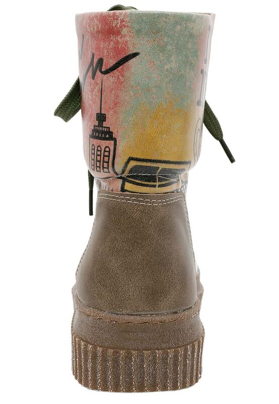 Women Vegan Leather Khaki Long Boots - New York Design Women Vegan Leather Khaki Long Boots - New York Design
