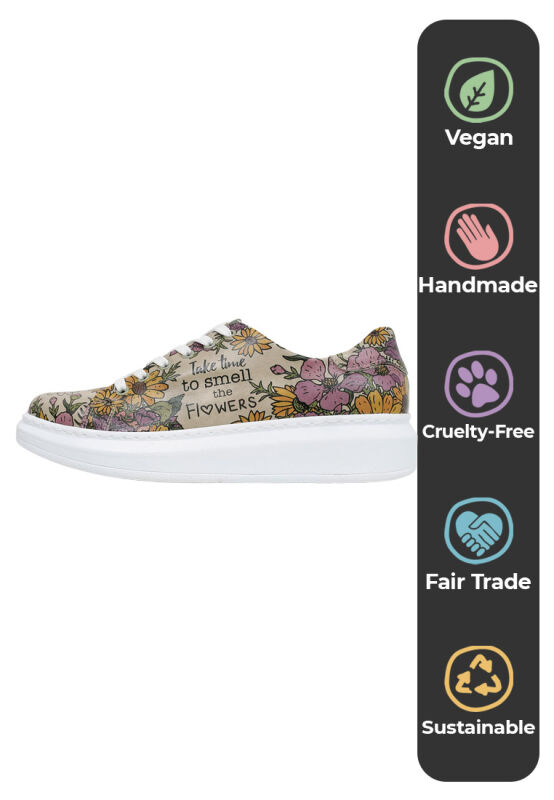 DOGO Personalized Sunflower Sneakers - Vegan, Handmade Fashion Shoes Size 10 - View #3
