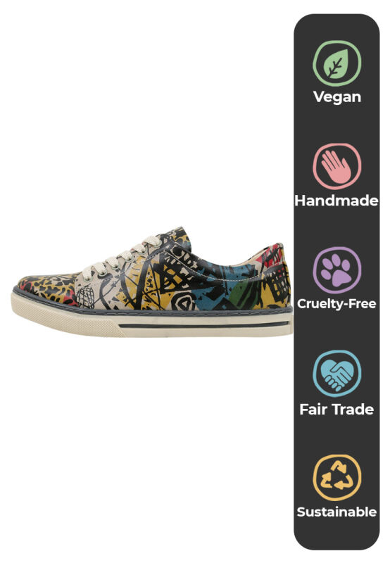 Women Vegan Leather Multicolor Sneakers - Eternal Swirl
