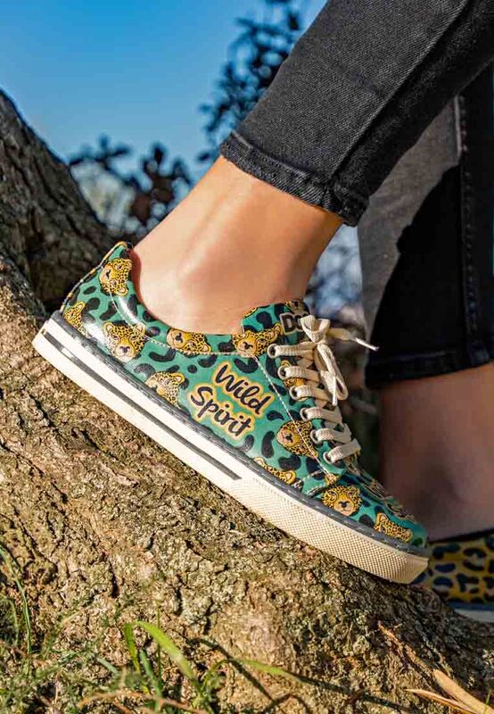 Women Vegan Leather Multicolor Sneakers Wild Spirit Design DOGO Store