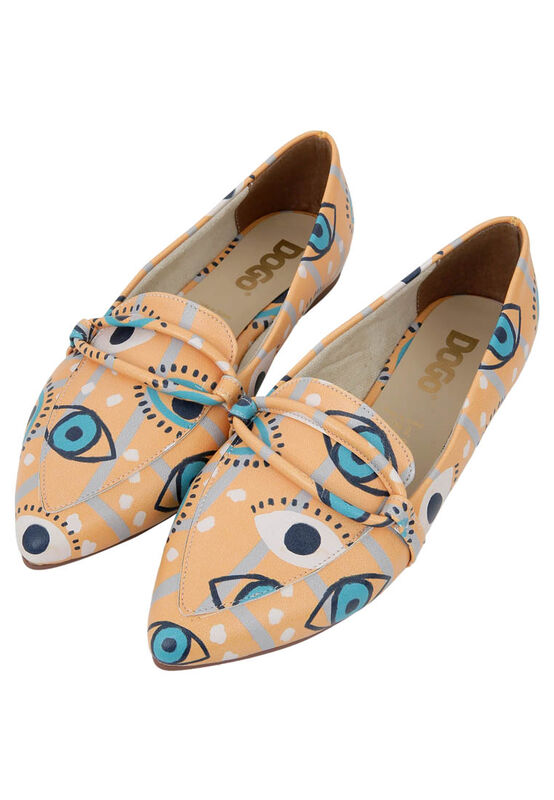 Women Vegan Leather Orange Flat Shoes - See You Design - DOGO Store