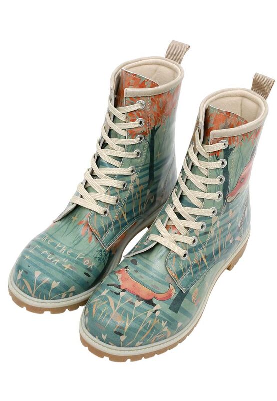 Women Vegan Leather Turquoise Long Boots Like The Fox Design