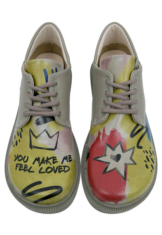 Women Vegan Leather Yellow Casual Shoes The Creation of the Collage Design