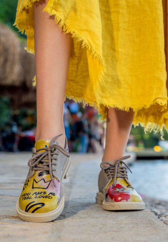 Women Vegan Leather Yellow Casual Shoes - The Creation of the