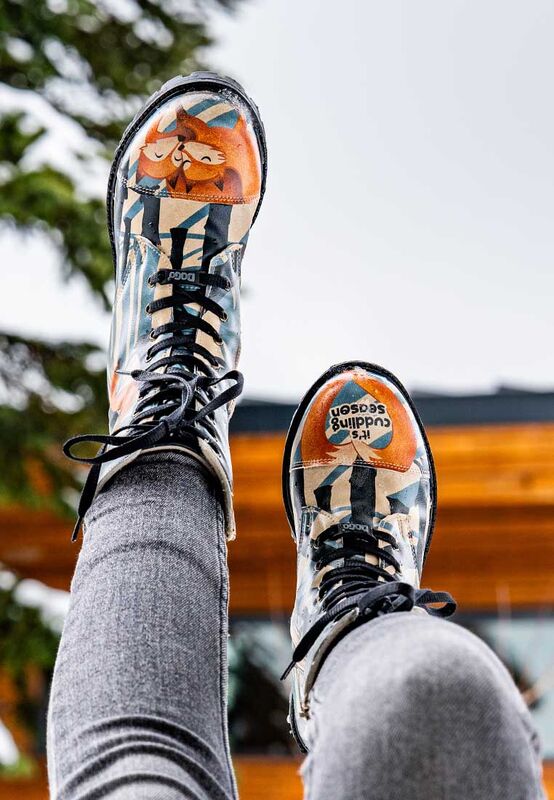 Women Vegan Leather Multicolor Long Boots Cuddling Season Design DOGO Store