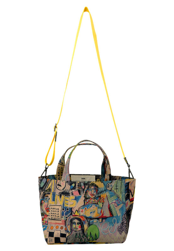 Kadın Vegan Deri Çok Renkli Medium Tote Bag - Live and Save